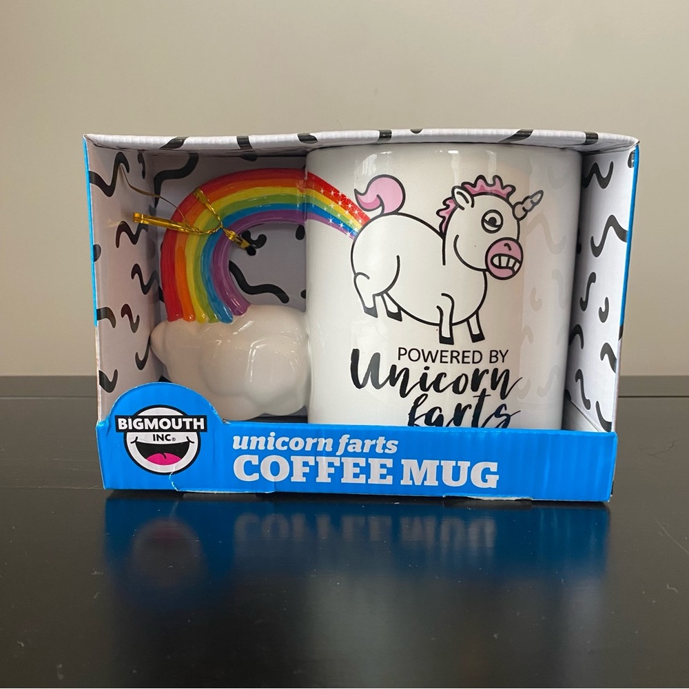 BigMouth Inc. Unicorn Farts Coffee Mug - White/Rainbow
